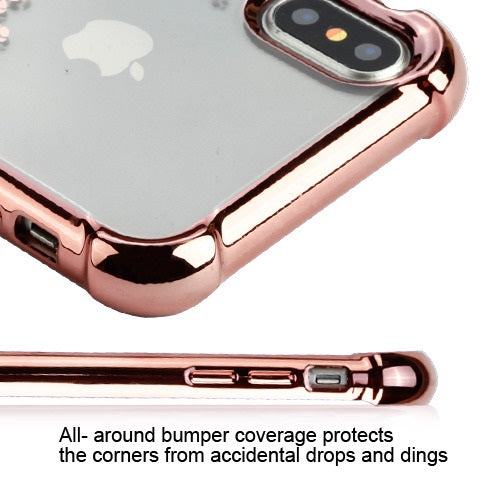 Apple iPhone XS/X Floral Stylish Design Hybrid Rubber TPU Hard PC Shockproof Armor Rugged Slim Fit