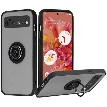 For Google Pixel 6 / 6 Pro Hybrid Protective PC & TPU Shockproof with 360° Rotation Ring Magnetic Metal Stand & Covered Camera  Phone Case Cover