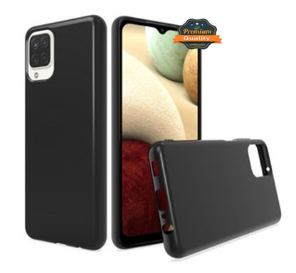 For Samsung Galaxy A12 5G Slim Fit Classic Transparent Matte Soft TPU Rubber Flex-Gel Rubberized Shockproof Bumper  Phone Case Cover