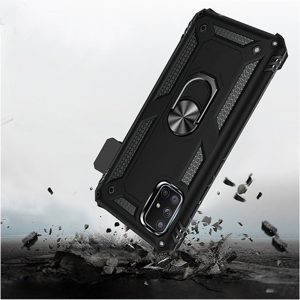For Samsung Galaxy A71 5G with Belt Clip Holster Ring Stand Holder, Military Grade Fit for Magnetic Car Mount Shockproof Hybrid Rugged  Phone Case Cover