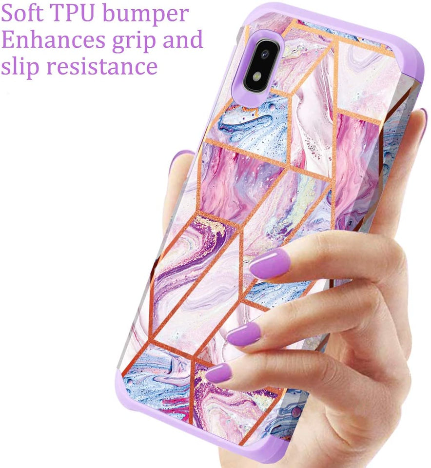 For Apple iPhone 13 Mini (5.4") Pattern Design Slim Hybrid Grid Bumper Rubber Soft TPU & Hard Back PC Protective  Phone Case Cover