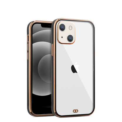 For Apple iPhone 13 /Pro Max Hybrid PC Bumper Plating with Raised Camera Protection Shockproof Slim Frame TPU Protective  Phone Case Cover