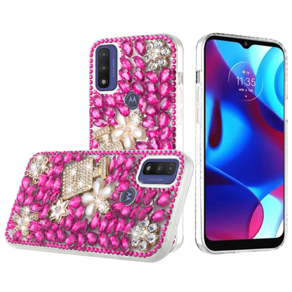 For Motorola Moto G Power 2022 Bling Clear Crystal 3D Full Diamonds Luxury Sparkle Transparent Rhinestone Hybrid Bumper  Phone Case Cover