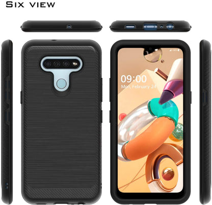 For Motorola Moto G Stylus 5G 2022 Armor Brushed Texture Rugged Carbon Fiber Design Shockproof Dual Layers Hard PC TPU  Phone Case Cover