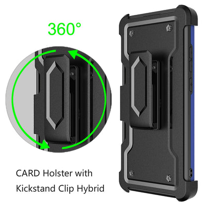 For Samsung Galaxy A53 5G Armor Belt Clip with Credit Card Holder, Holster, Kickstand Protective Heavy Duty Body Hybrid  Phone Case Cover