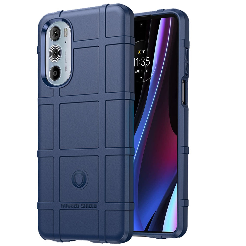 For Motorola Edge+ 2022 /Edge Plus Rugged Shield Hybrid TPU Thick Rough Armor Tactical Matte Grip Silicone Texture  Phone Case Cover