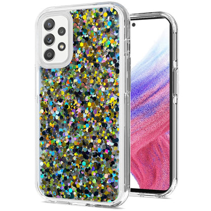 For Samsung Galaxy A53 5G Colorful Glitter Bling Sparkle Epoxy Glittering Shining Hybrid Hard Silicone Shockproof  Phone Case Cover