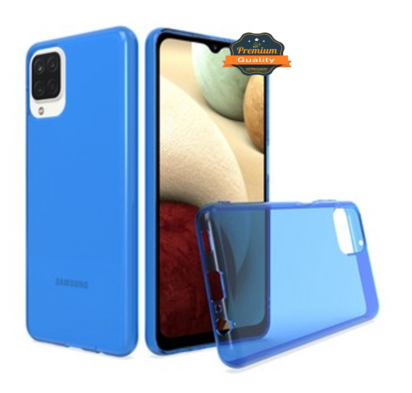 For Samsung Galaxy A12 5G Slim Fit Classic Transparent Matte Soft TPU Rubber Flex-Gel Rubberized Shockproof Bumper  Phone Case Cover