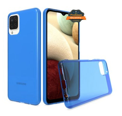 For Samsung Galaxy A12 5G Slim Fit Classic Transparent Matte Soft TPU Rubber Flex-Gel Rubberized Shockproof Bumper  Phone Case Cover