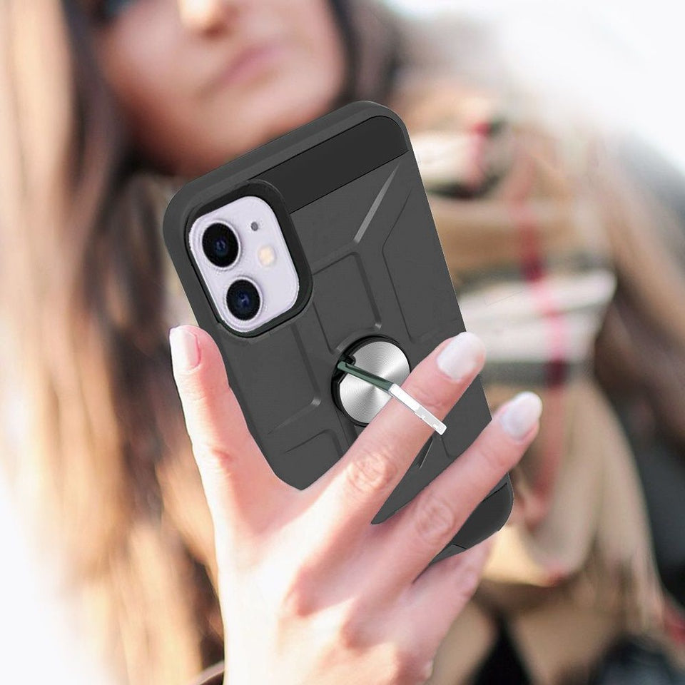 For Motorola Moto G Stylus 5G 2022 Hybrid Ring Stand [360° Rotatable Ring Holder Magnetic Kickstand] Shockproof Rubber  Phone Case Cover