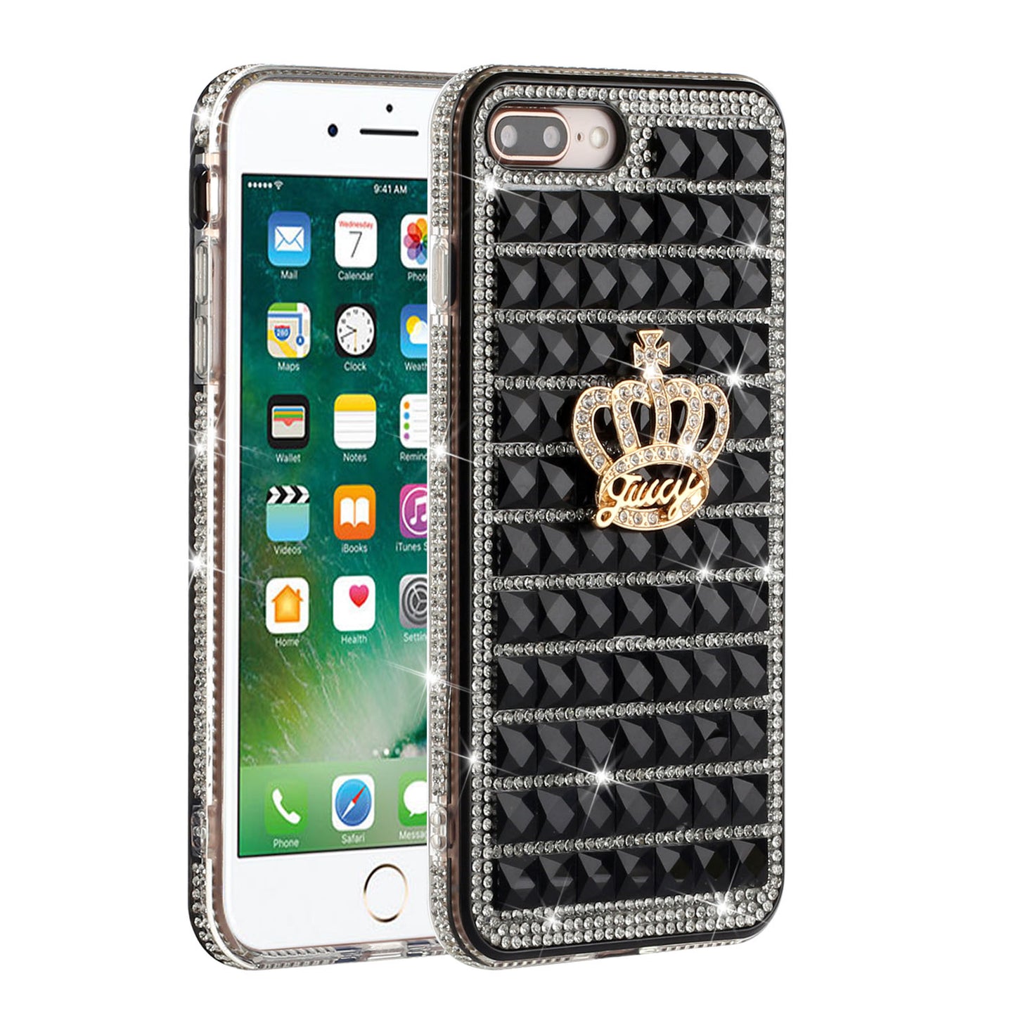 For Apple iPhone 8 /7/6s/6 /SE 2nd Generation Fashion Luxury 3D Bling Diamonds Rhinestone Jeweled Ornament Shiny Crystal  Phone Case Cover