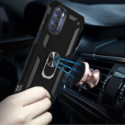 For Motorola Moto G Stylus 5G 2022 Hybrid with Belt Clip Holster Ring Stand Holder, Military Grade Fit Magnetic Car Mount  Phone Case Cover
