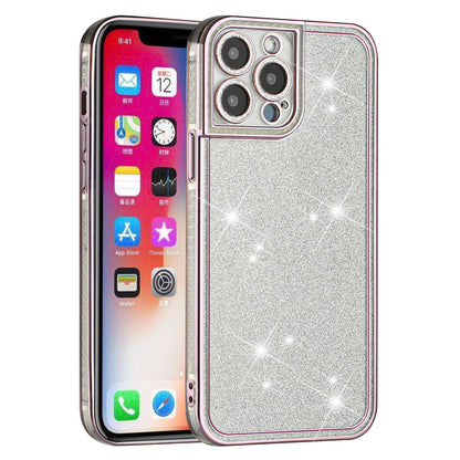For Apple iPhone 11 (6.1") Luxury Chromed Edge Glitter Star Bling Thick TPU Shiny Bling Protective Frame  Phone Case Cover