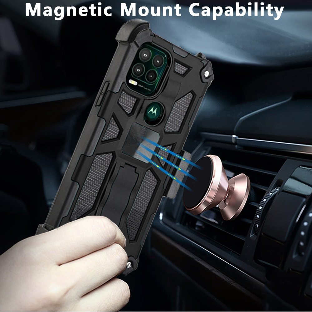 For Motorola Moto G Stylus 2021 5G Version Hybrid 3in1 Combo Holster Belt Clip with Kickstand, Full-Body Protective Military-Grade  Phone Case Cover