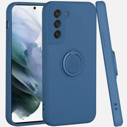 For Samsung Galaxy S22 Slim Silicone Soft Rubber Hybrid with Ultra-Thick Ring Magnetic Stand Holder Car Mount Supported Hard Protective  Phone Case Cover