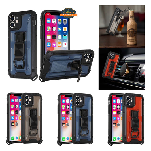 For Samsung Galaxy A33 5G Heavy Duty Military Grade Hybrid with Magnetic Kickstand, Carabiner, Bottle Beer Opener Shockproof  Phone Case Cover