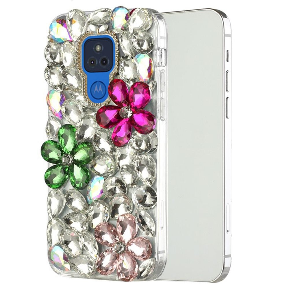 For Samsung Galaxy S21 Plus Bling Clear Crystal 3D Full Diamonds Luxury Sparkle Rhinestone Hybrid Protective Pink/ Neon Green Phone Case Cover