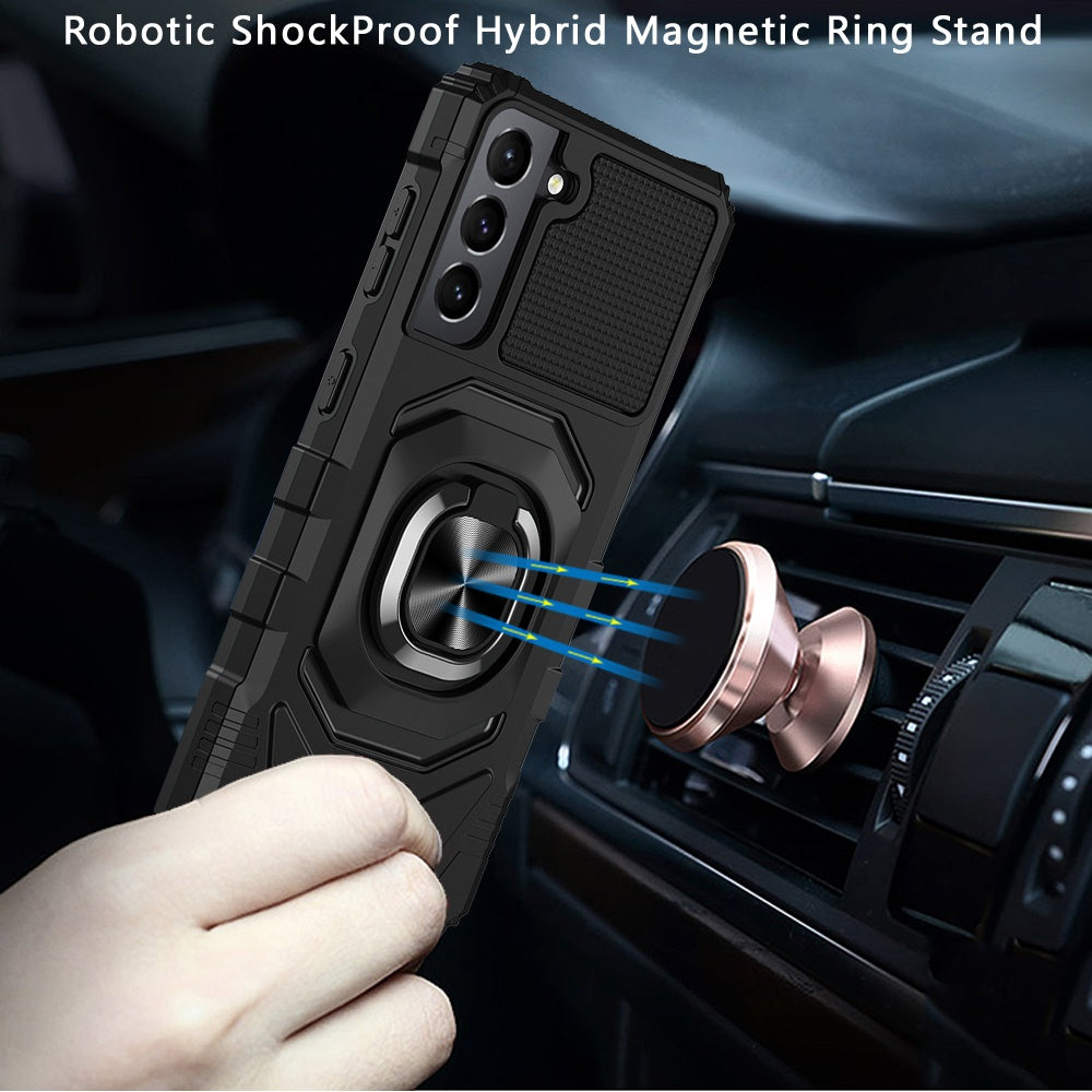For Samsung Galaxy S22 Hybrid Dual Layer with Rotate Magnetic Ring Stand Holder Kickstand, Rugged Shockproof Protective  Phone Case Cover