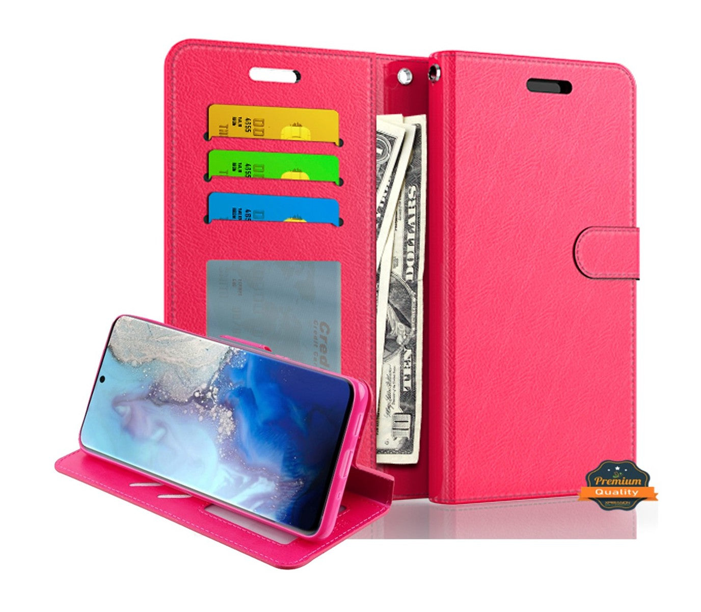 For Apple iPhone 13 / Pro Max Mini Wallet PU Leather Pouch with Credit Card Slots ID Money Pocket, Stand & Strap Flip Dual Layers Protective  Phone Case Cover
