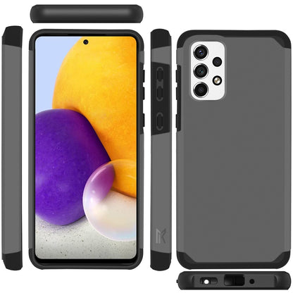 For Samsung Galaxy A23 Slim Corner Protection Shock Absorption Hybrid Dual Layer Hard PC + TPU Rubber Armor Defender Gray Phone Case Cover