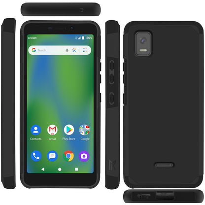 For Cricket Debut Smart Slim Shock Absorption 2in1 Tough Hybrid Dual Layer Hard PC TPU Rubber Frame Armor Defender  Phone Case Cover