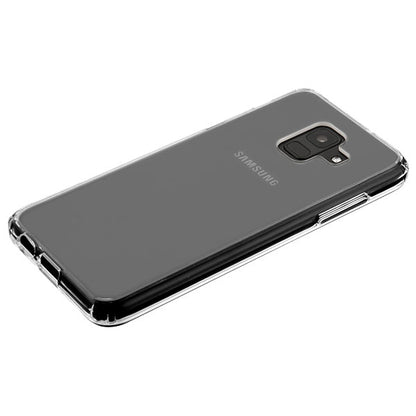 For Samsung Galaxy A6 (2018) Slim Fit Hybrid Transparent Rubber Gummy Hard PC Soft Silicone Protective Clear Phone Case Cover