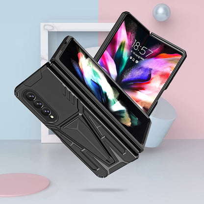 For Samsung Galaxy Z Fold 4 5G Hybrid Armor Rugged with Kickstand, Supports Magnetic Car Mount Dual Layer Hard PC  Phone Case Cover