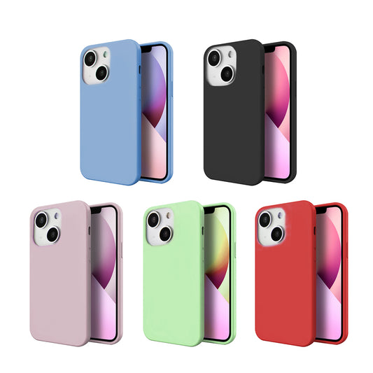 For Apple iPhone 14 /Plus Pro Max Liquid Silicone Hybrid Gel Soft Rubber with Microfiber Lining Shockproof Flexible TPU Anti-Drop  Phone Case Cover