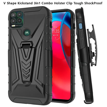 For Samsung Galaxy A32 5G 3 in 1 Rugged Swivel Belt Clip Holster Heavy Duty Hybrid Armor Rubber TPU with Kickstand Stand Black Phone Case Cover