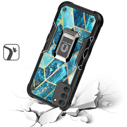 For Nokia G400 5G Marble IMD Design Hybrid with Magnetic Ring Stand Kickstand Heavy Duty Rugged Shockproof  Phone Case Cover