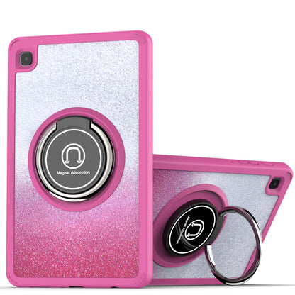 Case for Samsung Galaxy Tab A7 (10.4 inch) Bling Diamond Hybrid with Ring Magnetic Stand Holder Kickstand Bumper Drop proof Pink Tablet Cover