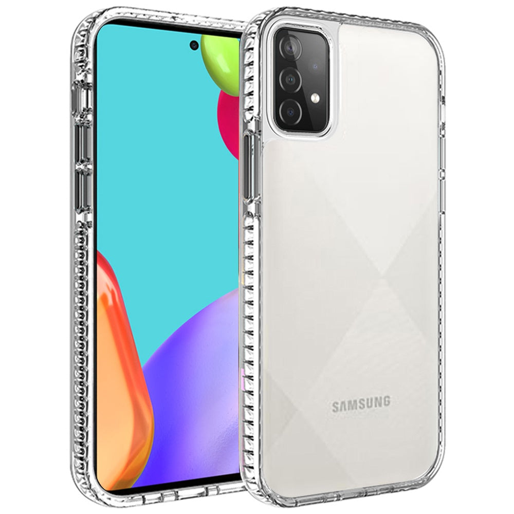 For Apple iPhone 11 (6.1") Crystal Transparent Rugged Shockproof Hybrid PC+TPU Colorful Buttons Military Grade Back Clear Phone Case Cover