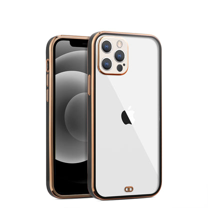 For Apple iPhone 13 /Pro Max Hybrid PC Bumper Plating with Raised Camera Protection Shockproof Slim Frame TPU Protective  Phone Case Cover