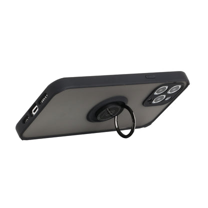 For Apple iPhone 14 (6.1") Hybrid Protective PC & TPU Shockproof with 360° Rotation Ring Metal Stand & Covered Camera  Phone Case Cover