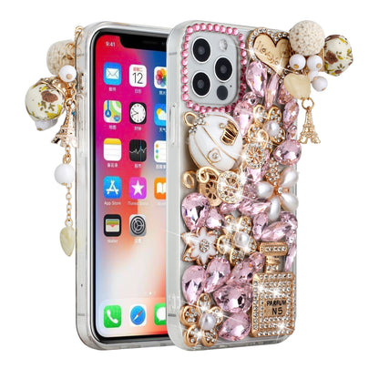 For Apple iPhone 13 (6.1") Bling Clear Crystal 3D Full Diamonds Luxury Sparkle Rhinestone Hybrid Protective  Phone Case Cover