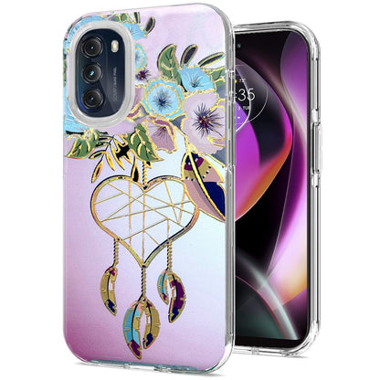 For Motorola Moto G 5G 2022 Stylish Gold Layer Design Hybrid Rubber TPU Hard PC Shockproof Armor Rugged Slim  Phone Case Cover