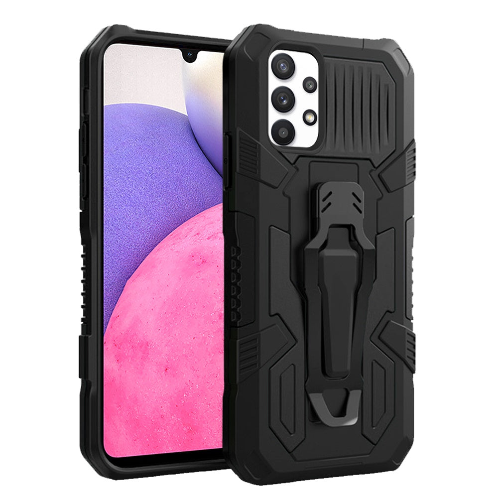 For Samsung Galaxy A33 5G Rugged Heavy Duty Dual Layers Hybrid Shockproof Protective Shell with Built in Clip Holder & Kickstand  Phone Case Cover