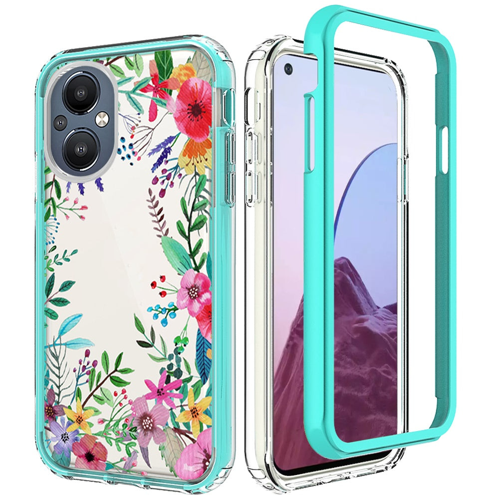 For OnePlus Nord N20 5G Beautiful Design 3 in 1 Hybrid Triple Layer Armor Hard Plastic PC Rubber TPU Shockproof Frame  Phone Case Cover