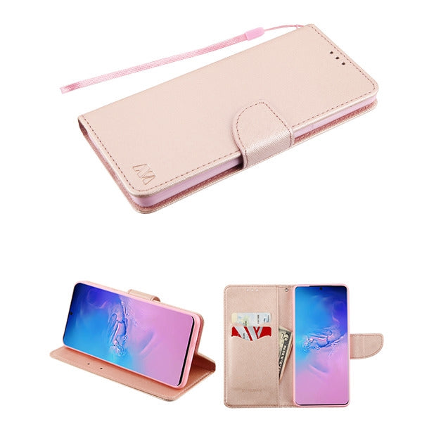 For Foxx L590 (Foxxd Miro) PU Leather Wallet with Credit Card Holder Storage Folio Flip Pouch Stand Rose Gold Phone Case Cover