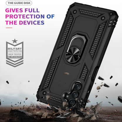 For Samsung Galaxy A13 5G Military Grade Heavy Duty Armor Hybrid with Rotating Metal Ring Kickstand Finger Loop Stand  Phone Case Cover