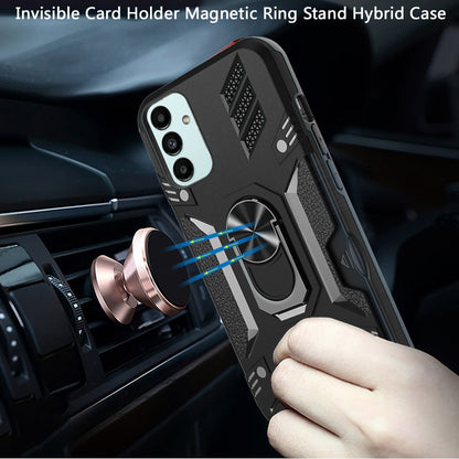 For Samsung Galaxy S22 /Plus Ultra Wallet Case Hybrid Ring Stand with Invisible Credit Card Holder Heavy Duty Slim Shockproof Rugged Hard  Phone Case Cover