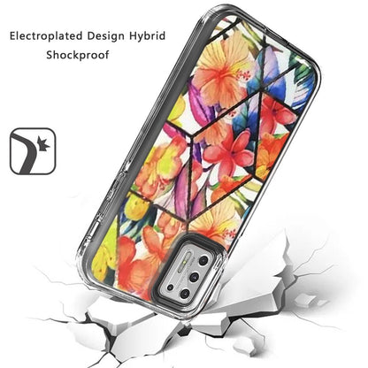 For Motorola Moto G Pure Electroplated Design Pattern Hybrid Luxury Fashion Hard PC TPU Bumper Hybrid Shook-Proof Armor  Phone Case Cover