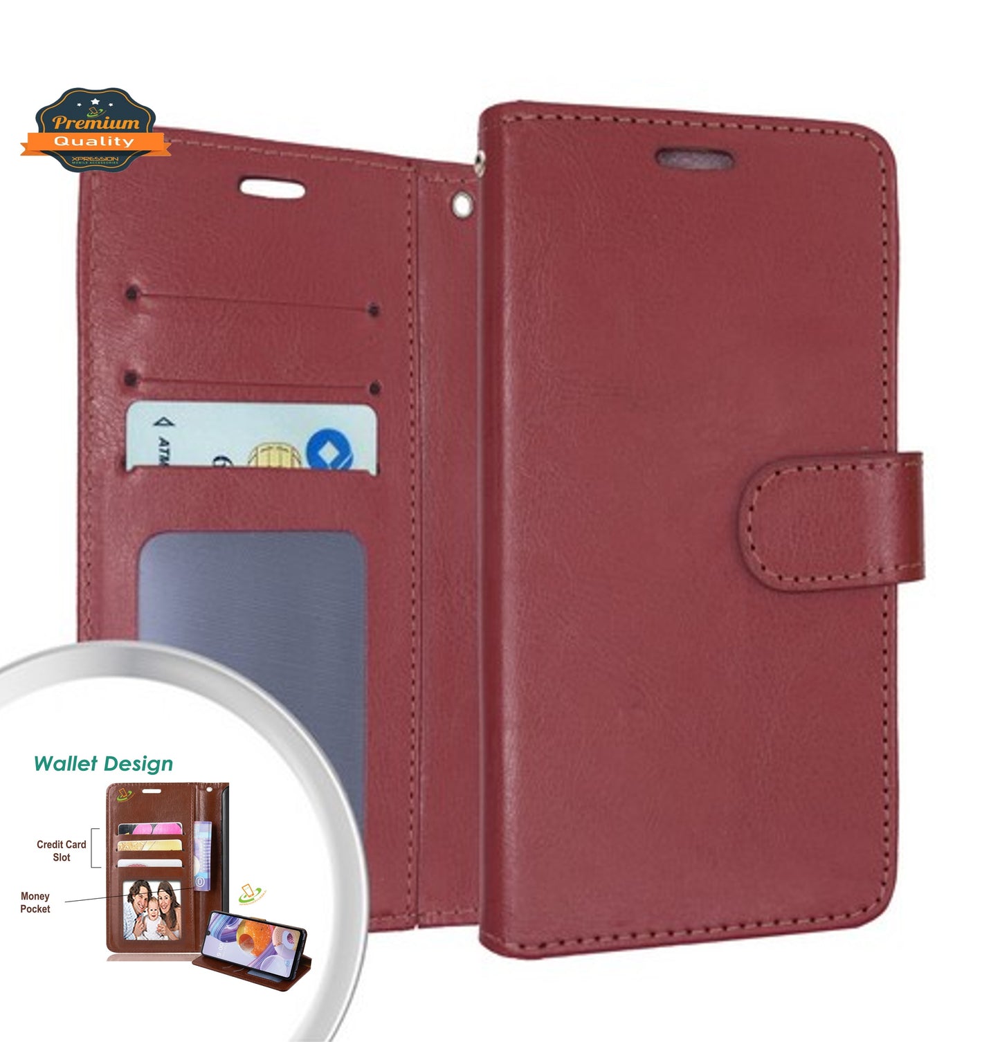 For Samsung Galaxy S20 FE /Fan Edition 5G Leather Wallet Case with Credit Card Holder Storage Kickstand & Magnetic Flip Brown Phone Case Cover