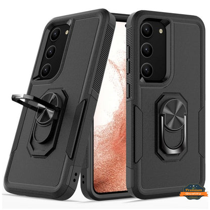 For Motorola Moto G 5G 2023 Shockproof Hybrid Dual Layer PC + TPU with Ring Stand Metal Kickstand Heavy Duty Armor  Phone Case Cover
