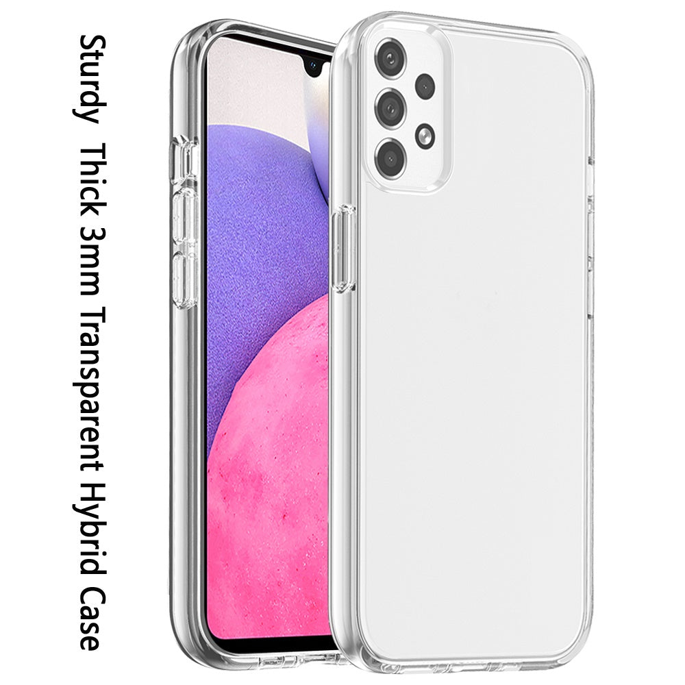 For Samsung Galaxy A33 5G Transparent Shock Absorption Thick TPU Rubber Gel Soft Ultra Thick 3mm Hybrid Silicone Protective Slim  Phone Case Cover