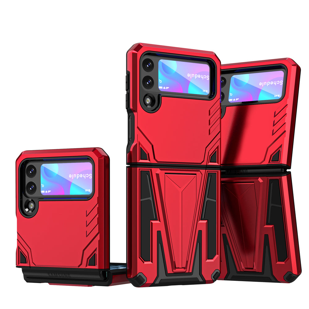 For Samsung Galaxy Z Flip 3 5G Hybrid Armor Rugged with Kickstand, Supports Magnetic Car Mount Dual Layer Hard PC Protective  Phone Case Cover