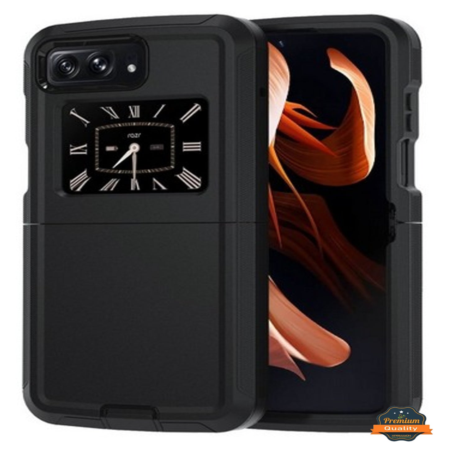 For Motorola Razr 2022 Hybrid Bumper Rugged Dual Layer Heavy-Duty Military-Grade Rubber TPU Defender Protective  Phone Case Cover