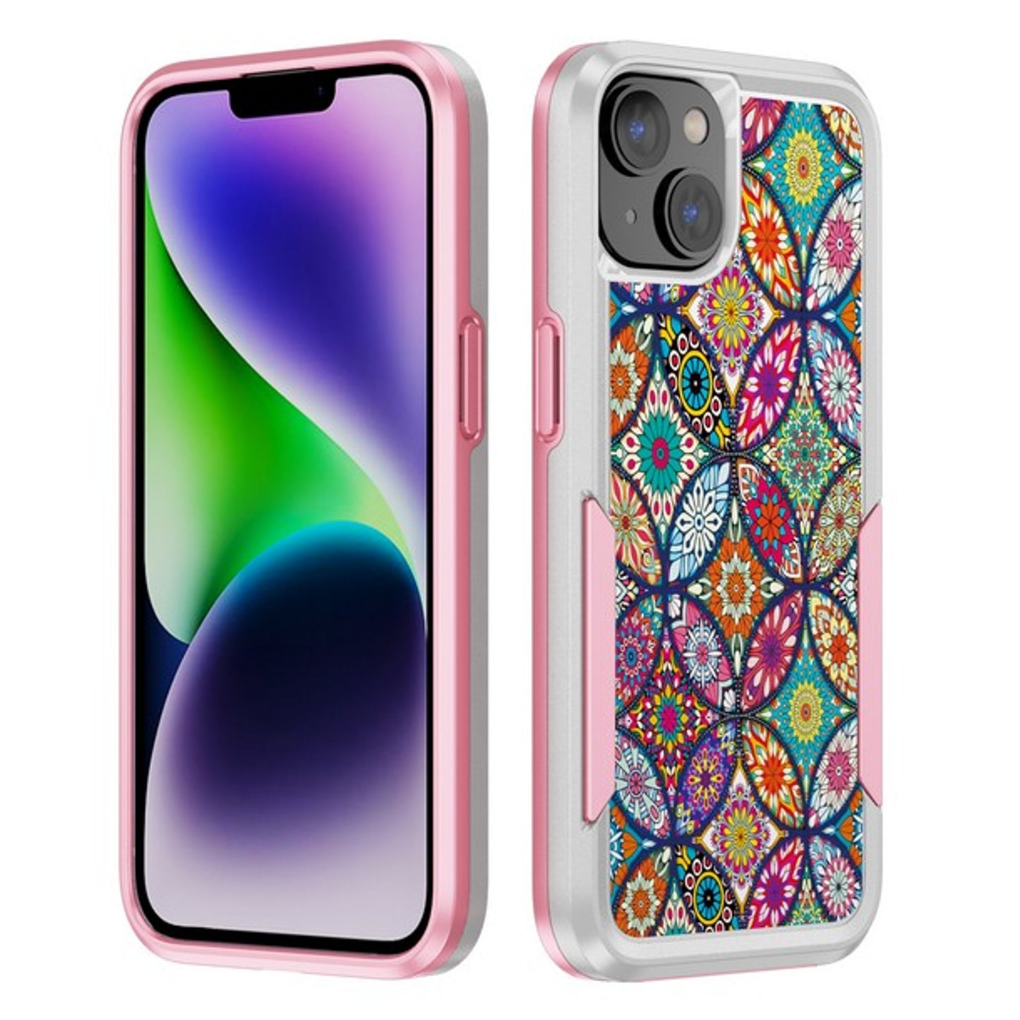 For Apple iPhone 14 /Plus Pro Max Pattern Design Hybrid Bumper Rugged Dual Layer Heavy-Duty Military-Grade  Phone Case Cover