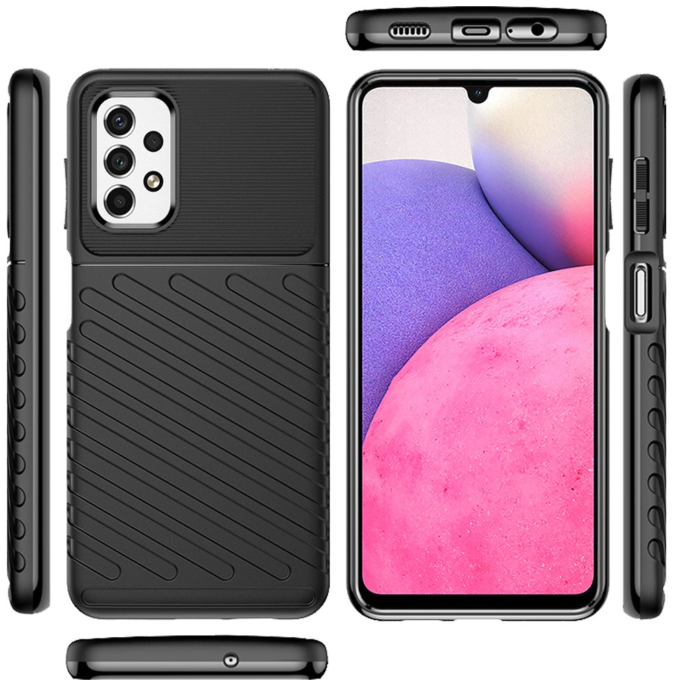 For Samsung Galaxy A33 5G Rugged Hybrid Hard Silicone Gel TPU Bumper Texture Shockproof Anti Slip Protective Stylish Slim  Phone Case Cover