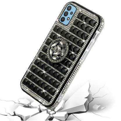 For Apple iPhone 8 Plus/7 Plus/6 6S Plus Luxury 3D Bling Diamonds Rhinestone Jeweled Crystal Hybrid with Ring Stand Holder  Phone Case Cover